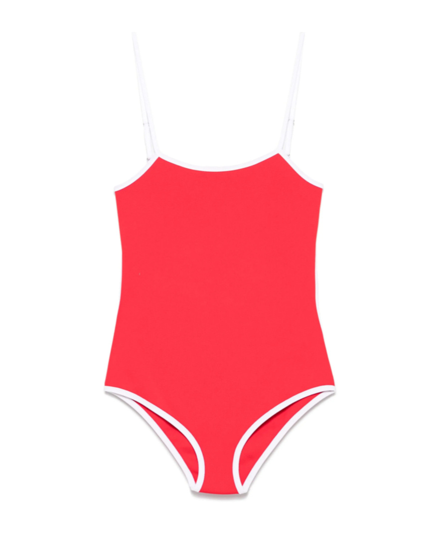 Miu Miu Sleeveless One-piece Swimsuit In Orange