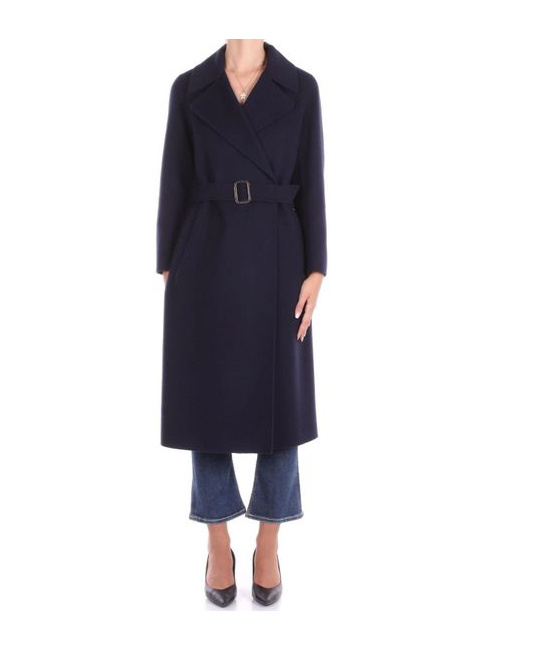 Weekend Max Mara Manu Belted Coat In Blue