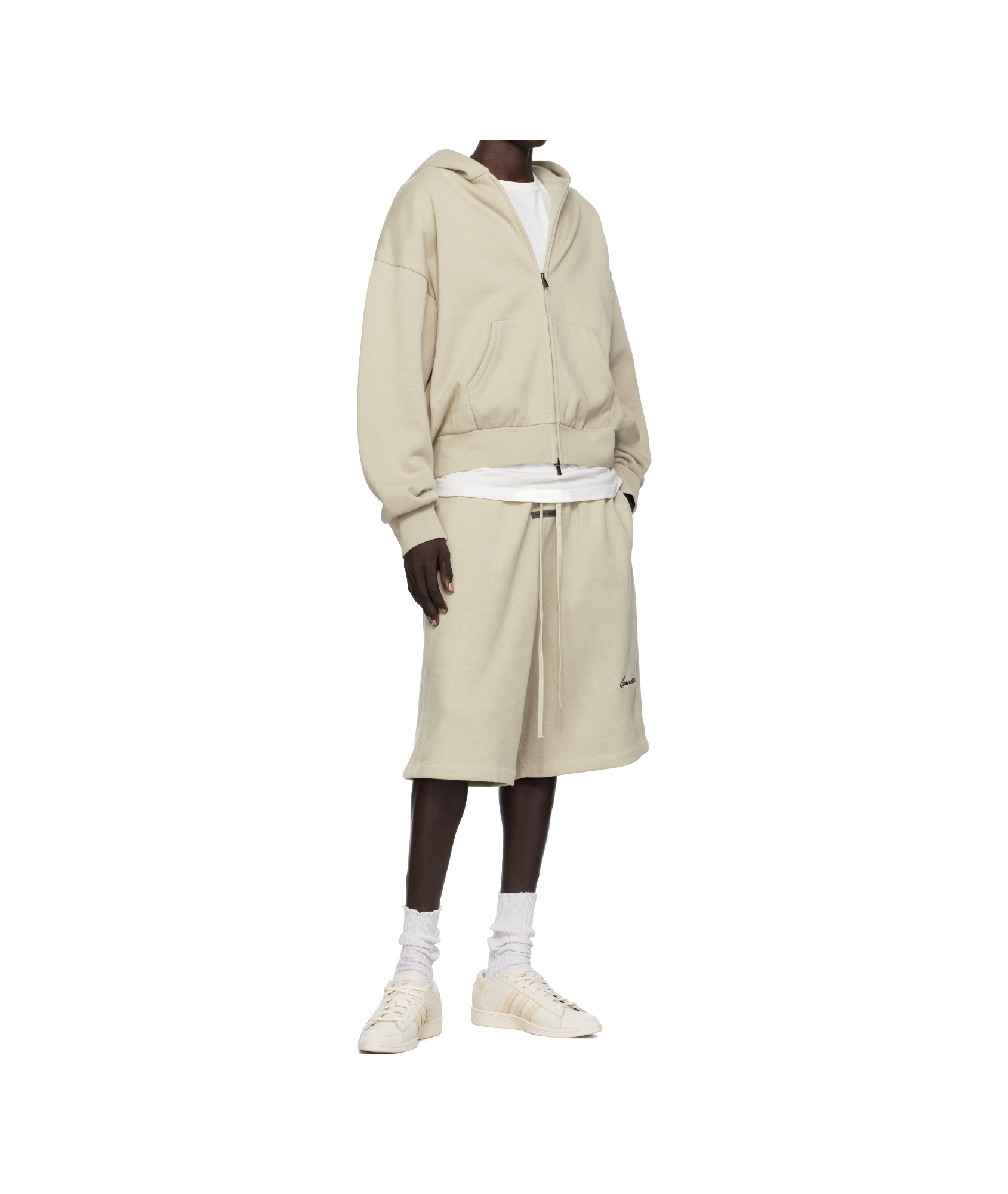 Essentials Elastic Waistband Shorts In Brown