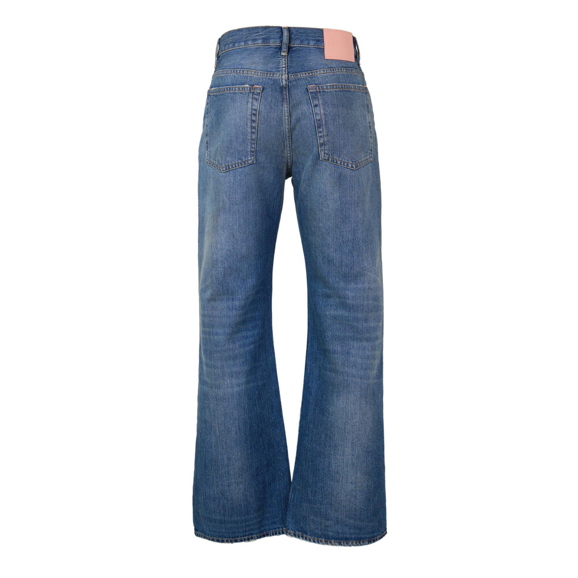 Acne Studios Vintagewashed Flaredleg Jeans In Blue