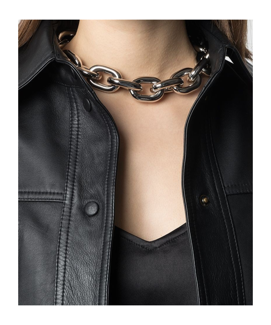 Rabanne Silver-colored Necklace With Brass Chain-link In Yellow