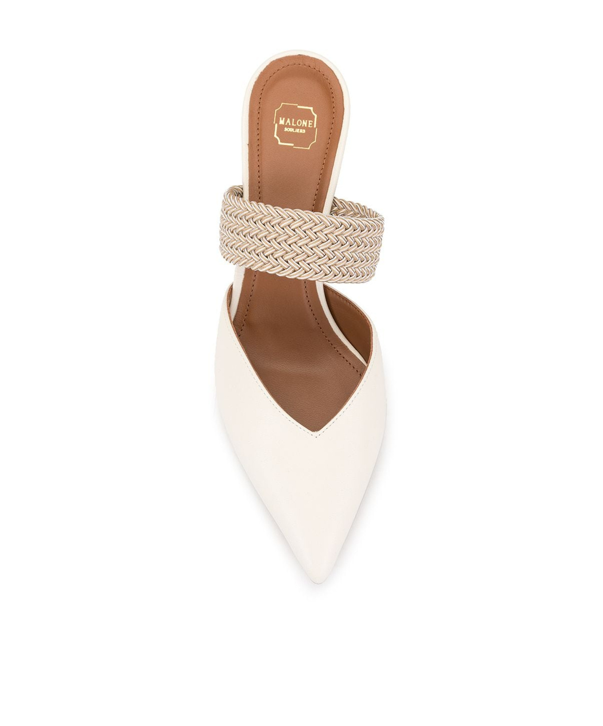 Malone Souliers Maisie Linen Strap Mules In White