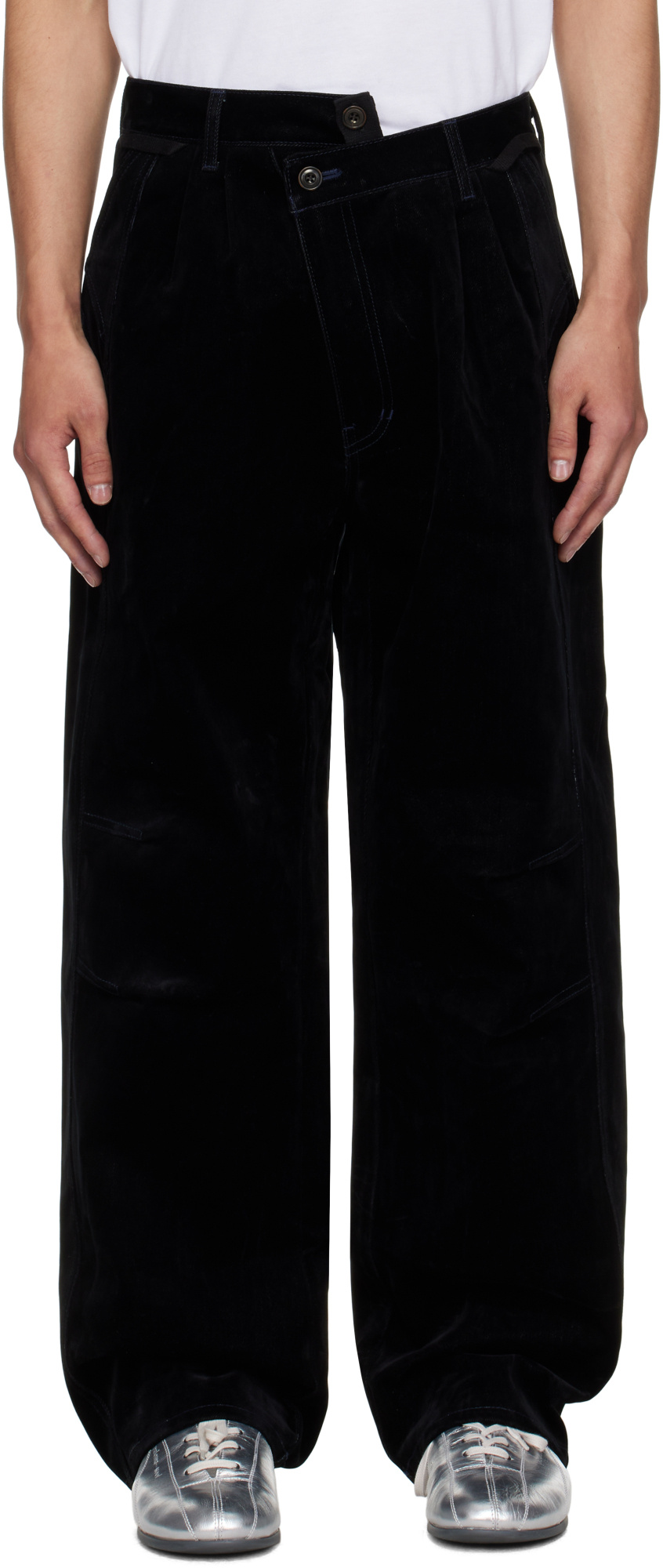 Andersson Bell Crossover Carpenter Wide-leg Track Pants In Black