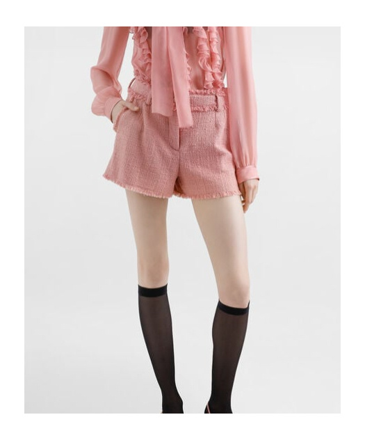 Dolce & Gabbana Cotton Shorts With Belt Loops And Frayed Hem In Pink