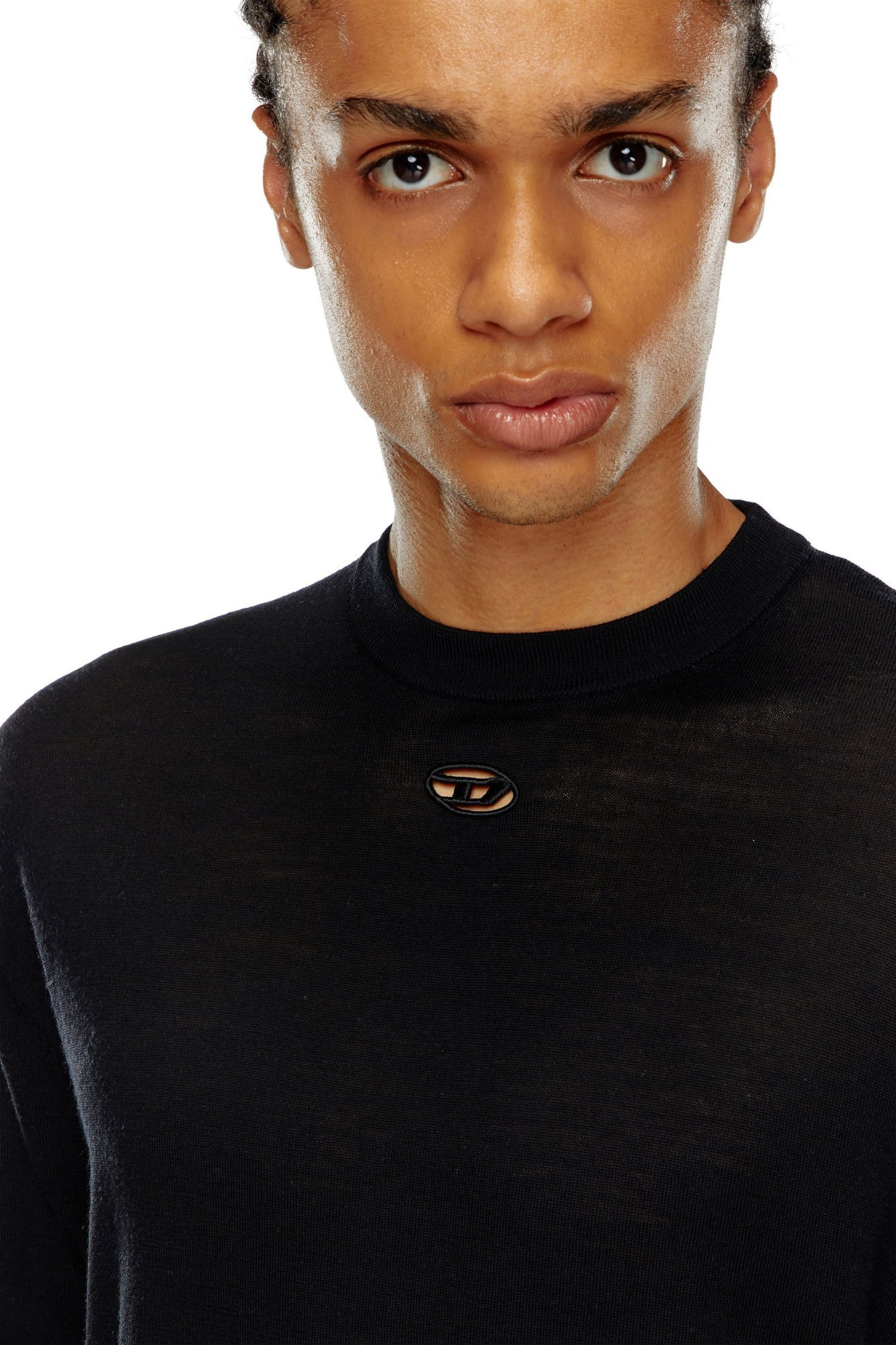 Shop Diesel Oval-d Embroidered Sweater In Black