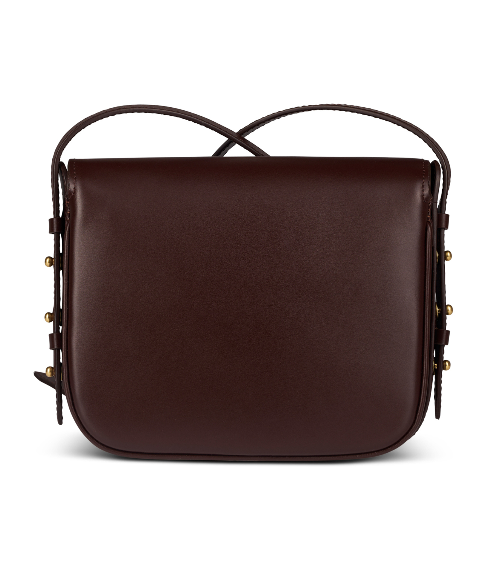 Soeur Structured Brown Mini Shoulder Bag In Black