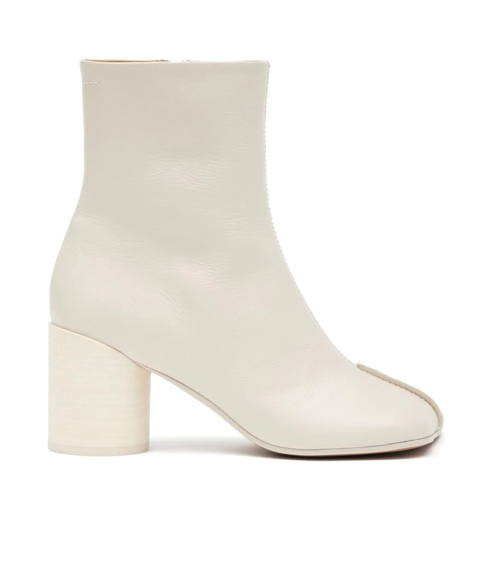 Shop Mm6 Maison Margiela Anatomic 70mm Leather Ankle Boots In White