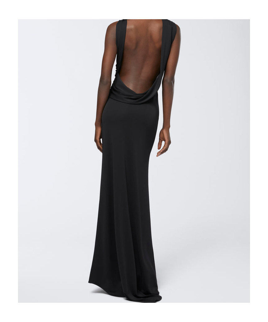 The Andamane Venere Draped Maxi Dress In Black