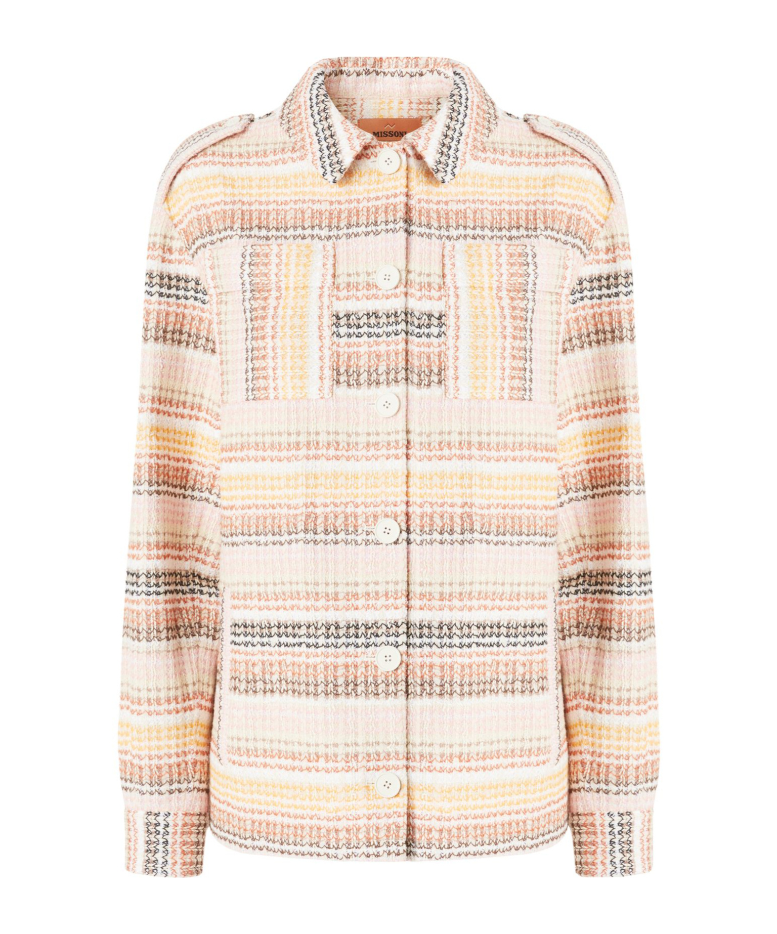 Shop Missoni Caperdoni Cotton Blend Overshirt In White