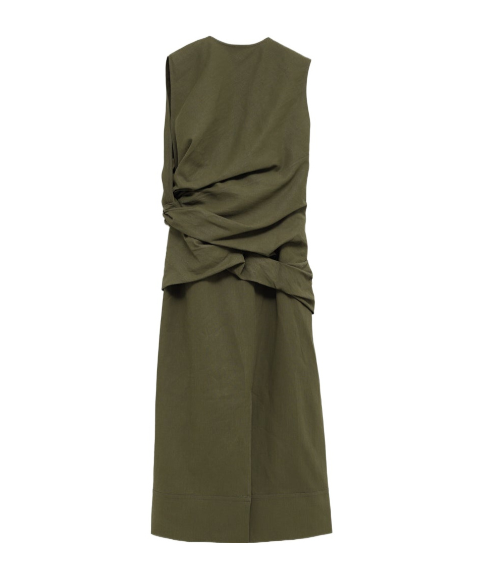 JIL SANDER JIL SANDER DRAPED SLEEVELESS MAXI DRESS