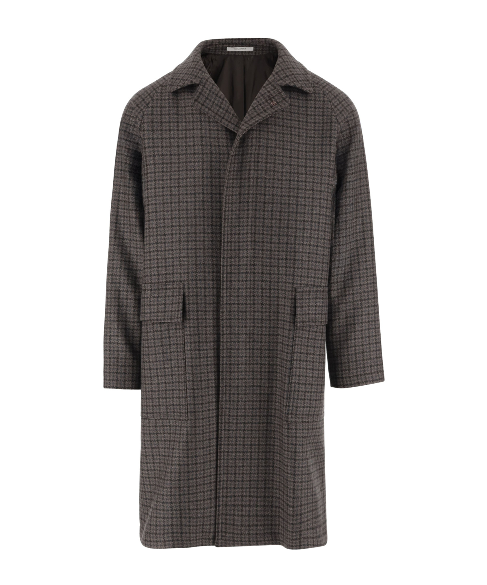 Tagliatore Check-print Coat In Gray