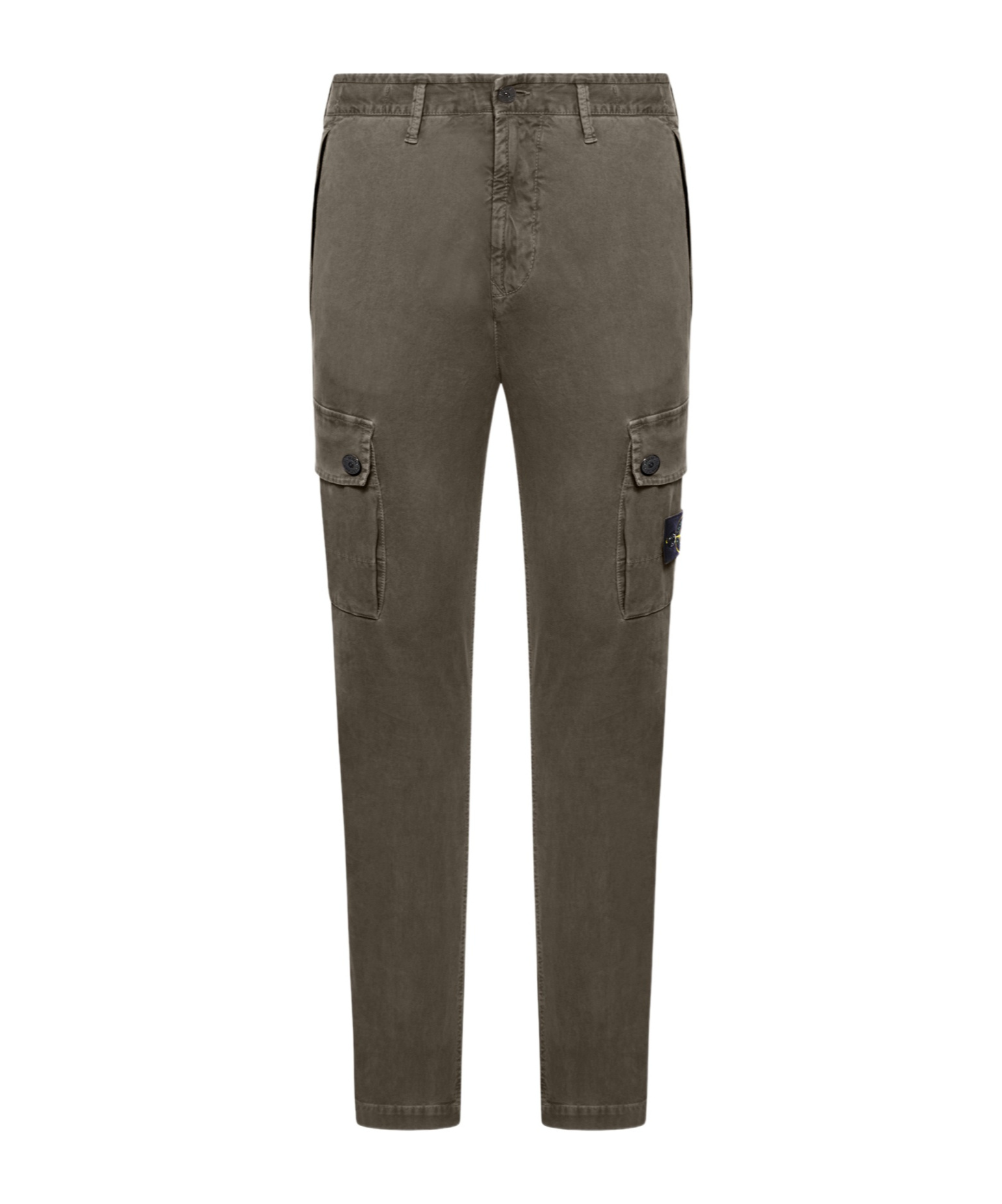 Stone Island Tailored Slim Trousers With Cargo Pocket In Military Green