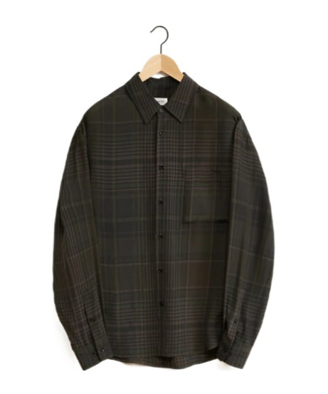 Lemaire Check-pattern Cotton Shirt In Black
