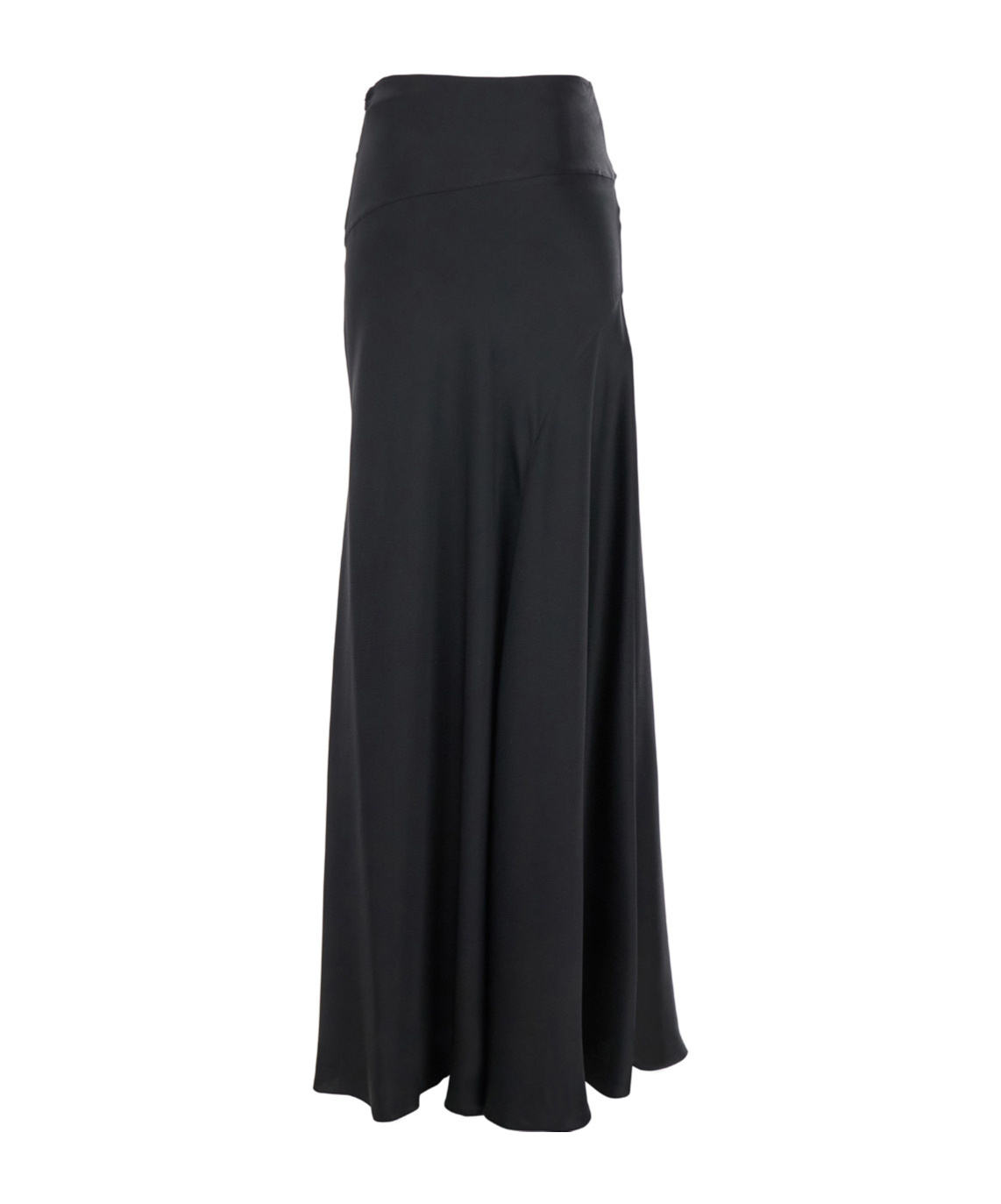 Alberta Ferretti Long Relaxed Black Skirt In Silk Blend Woman In Black