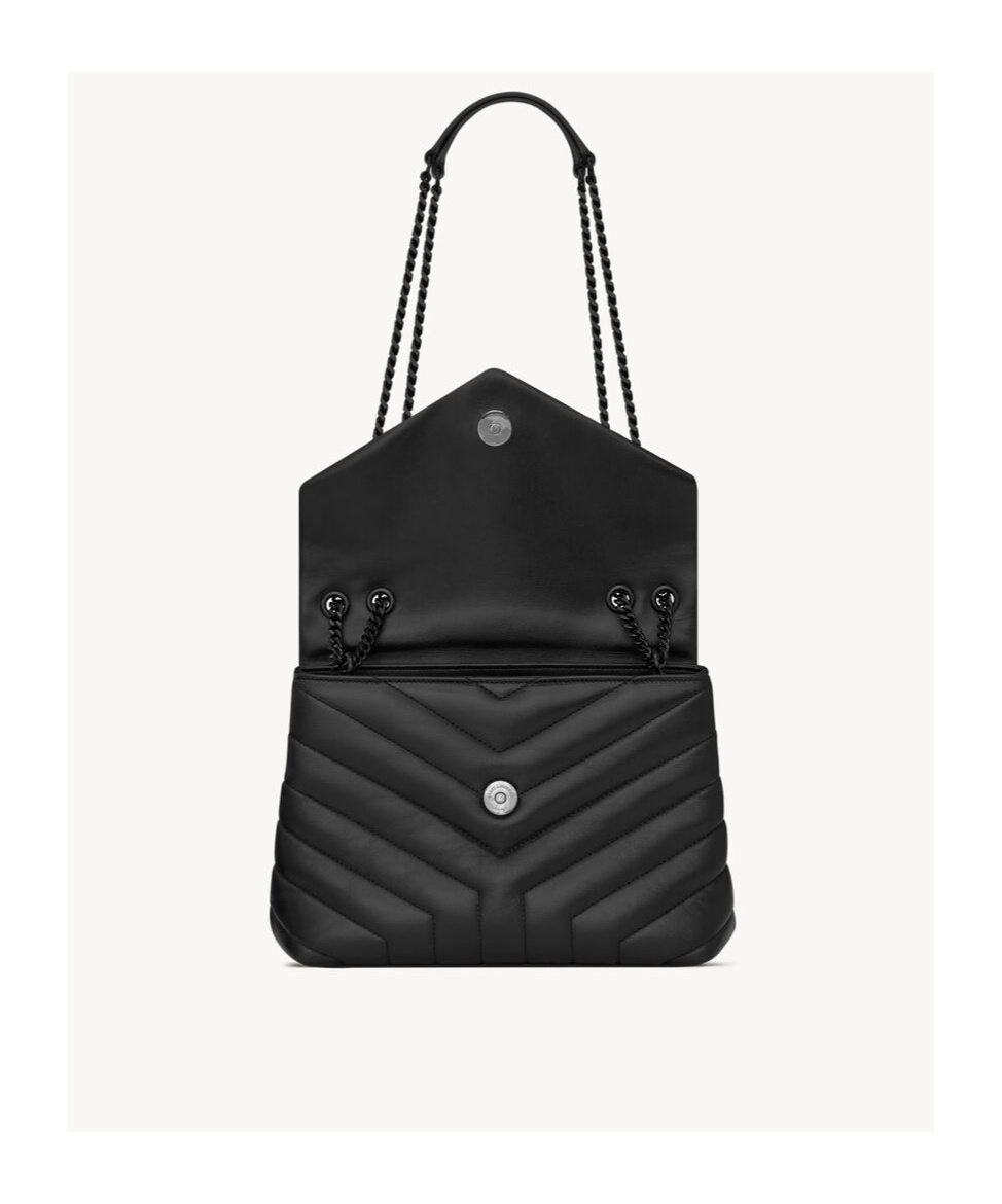 Saint Laurent Small Loulou Quilted Shoulder Bag In Black