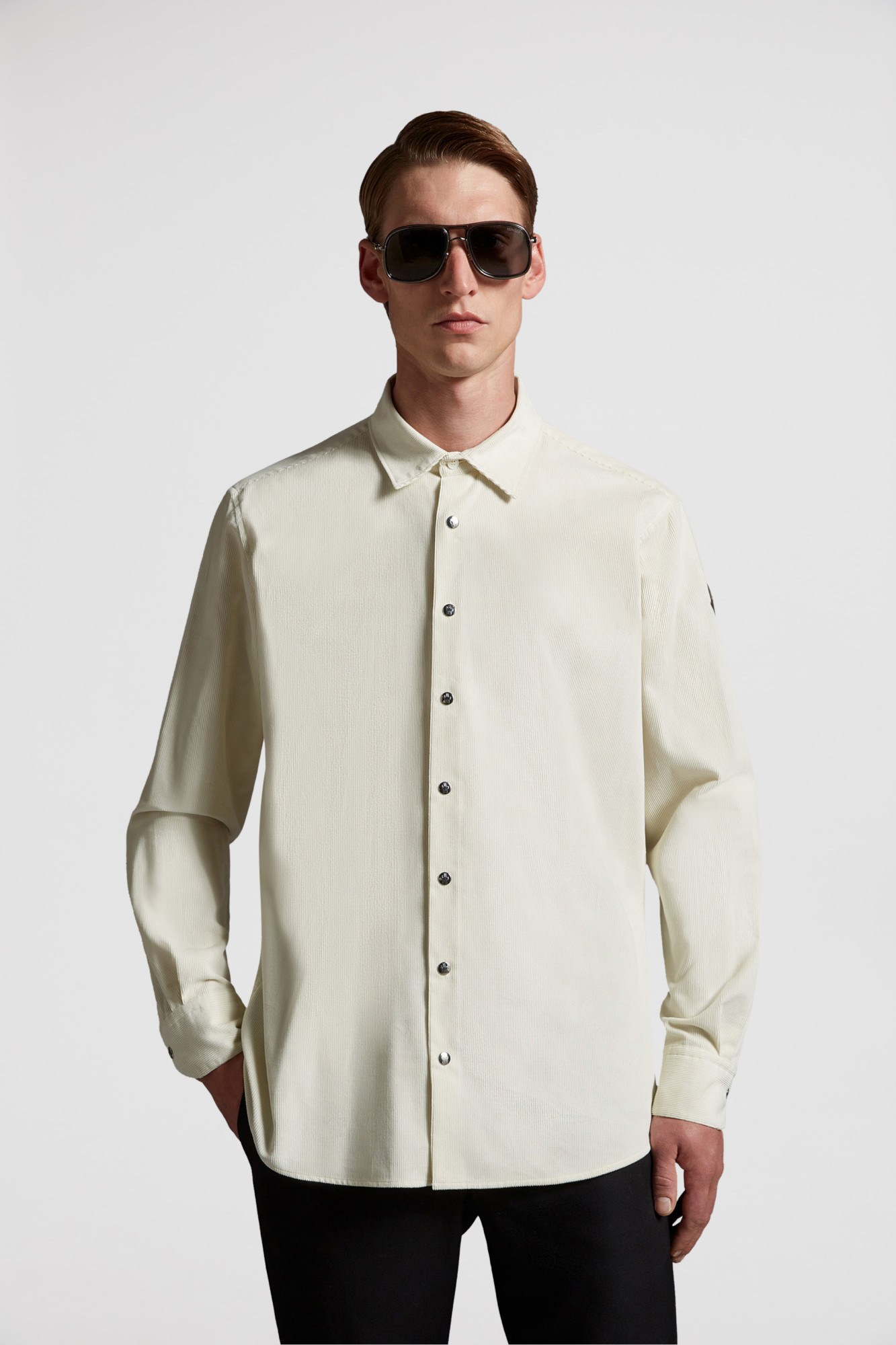 Moncler Long-sleeved Shirt In Nude