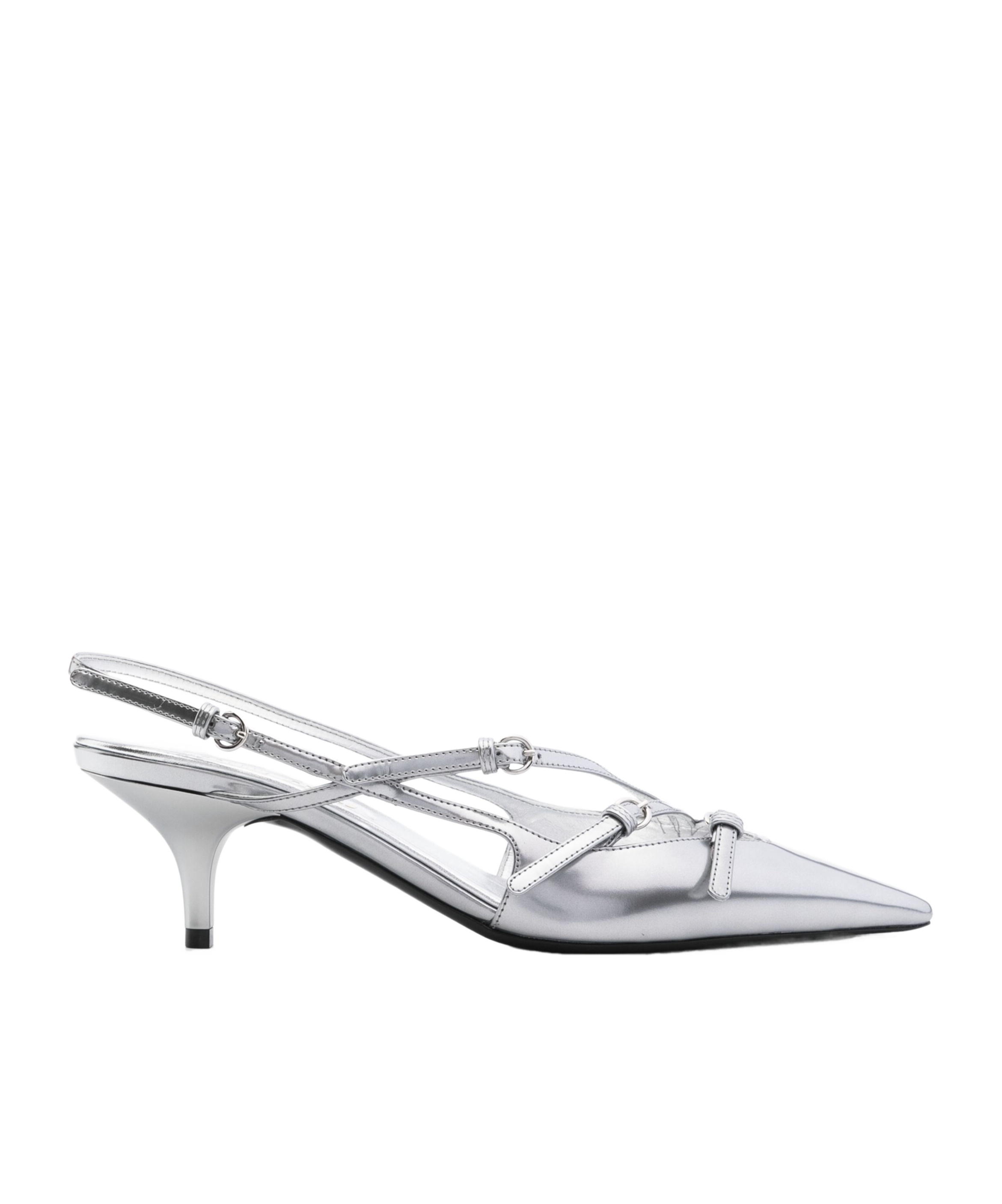 Miu Miu 55 Metallic Leather Slingback Pumps