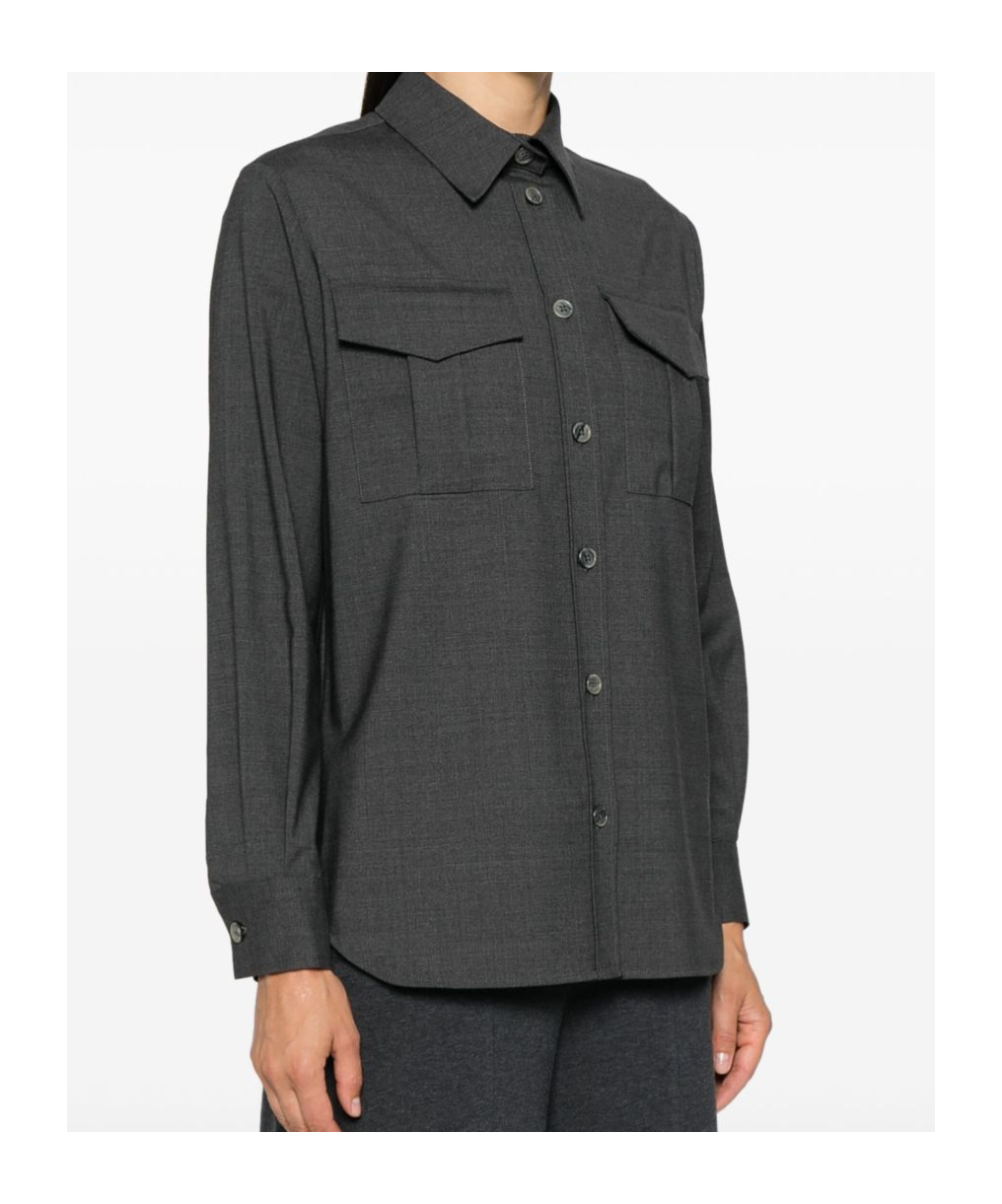 P.a.r.o.s.h Pocket Buttoned Shirt In Gray