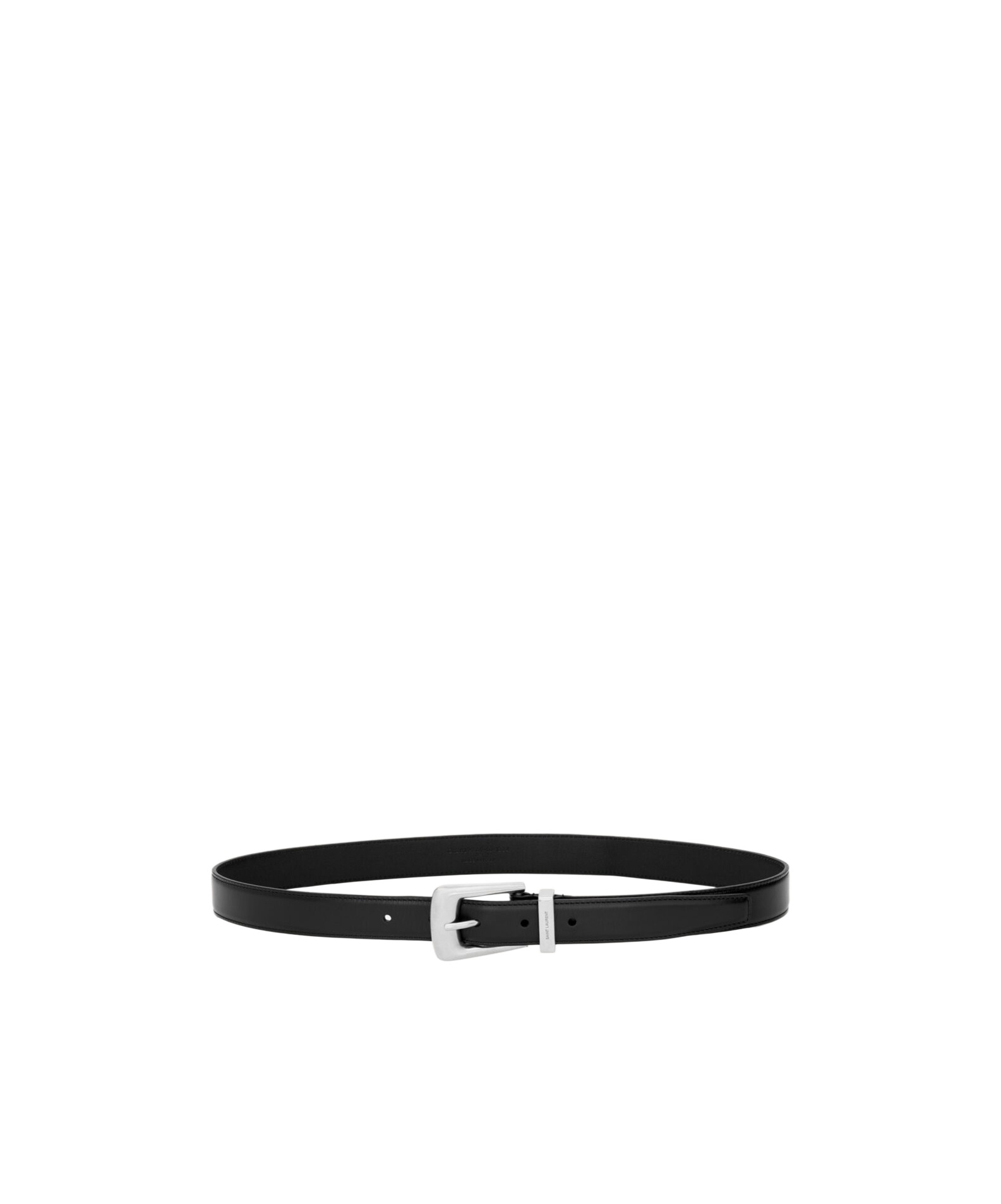 Saint Laurent Folk Belt In Smooth Leather In Black