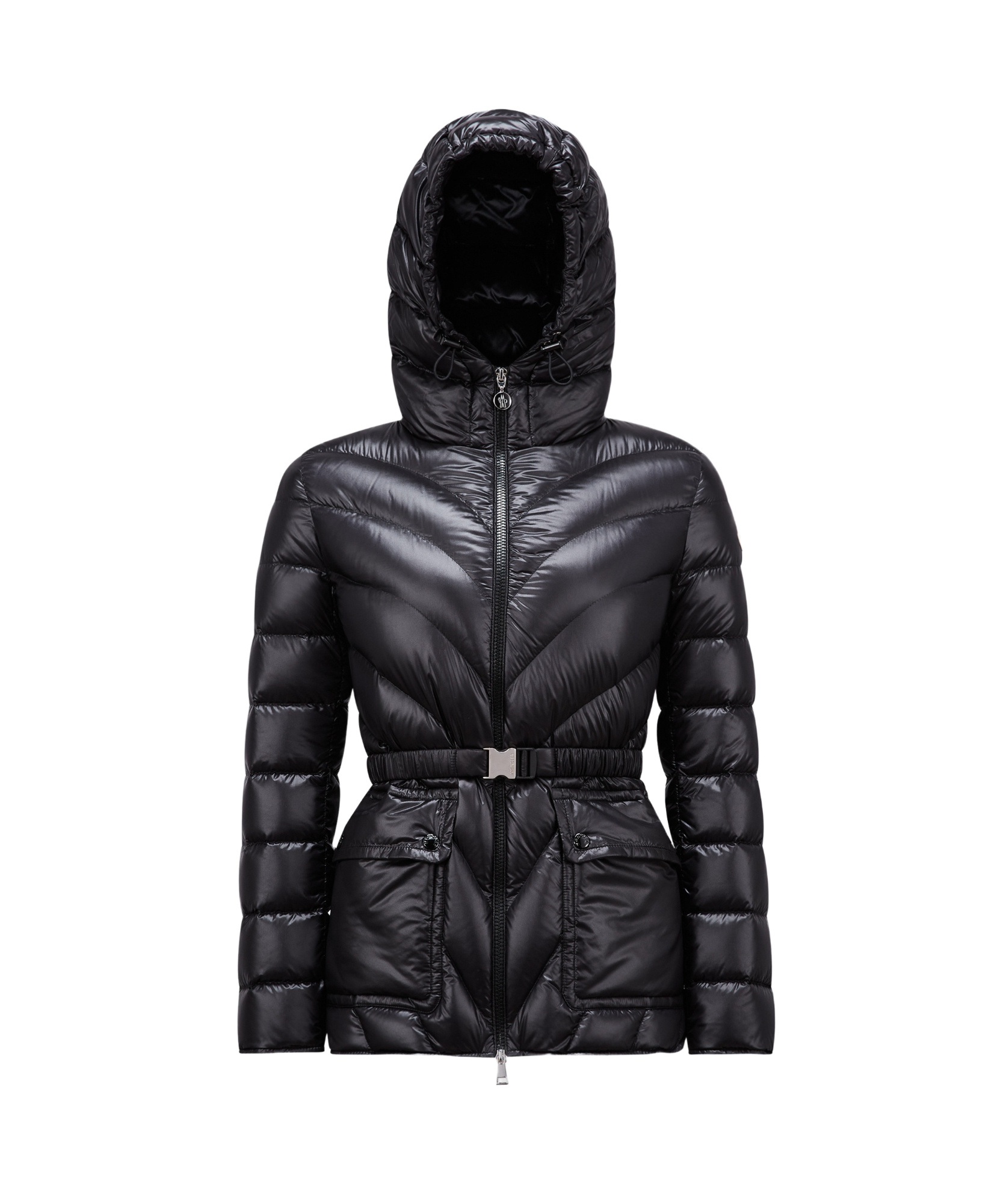 MONCLER ARGENNO HOODED MID-LENGTH DOWN JACKET