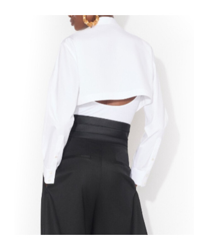 Alaïa Layer Cotton Poplin Shirt In White