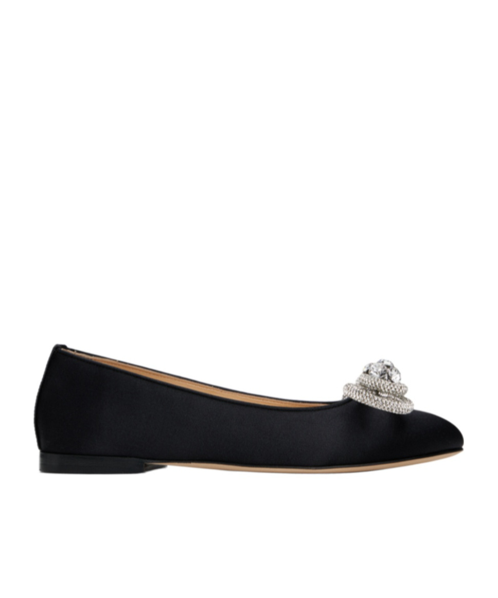 Mach&mach Double Bow 10 Ballet Shoes In Black