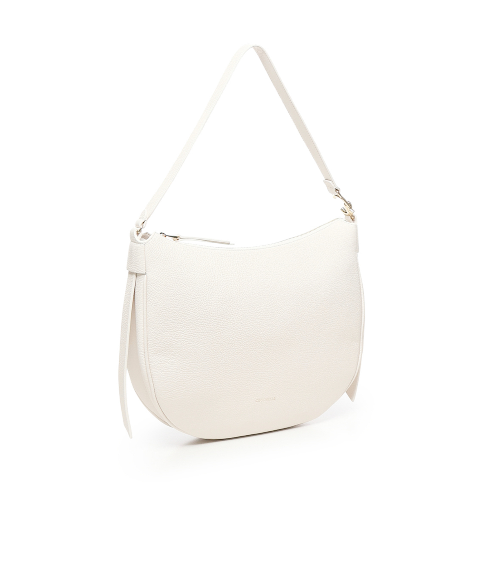 Coccinelle C-easy Zip-up Medium Shoulder Bag In White