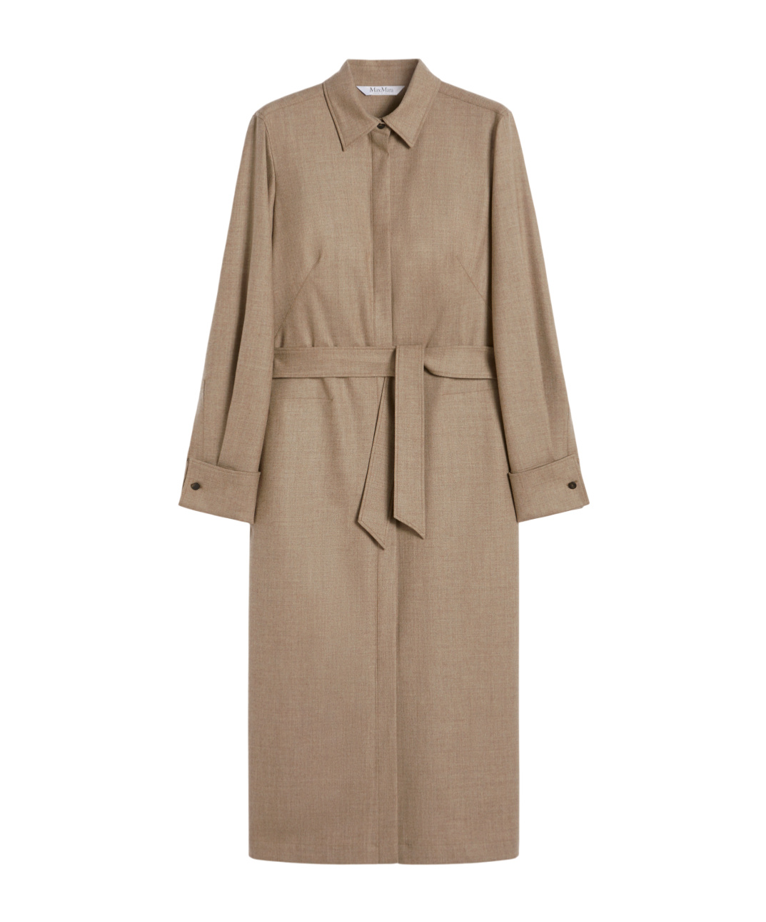 Max Mara Slim-fit Cashmere Foulé Dress In Brown