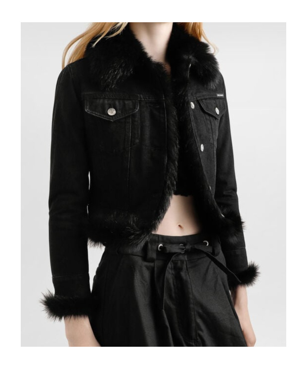 Dolce & Gabbana Dolce  Gabbana Cropped Denim Jacket In Black