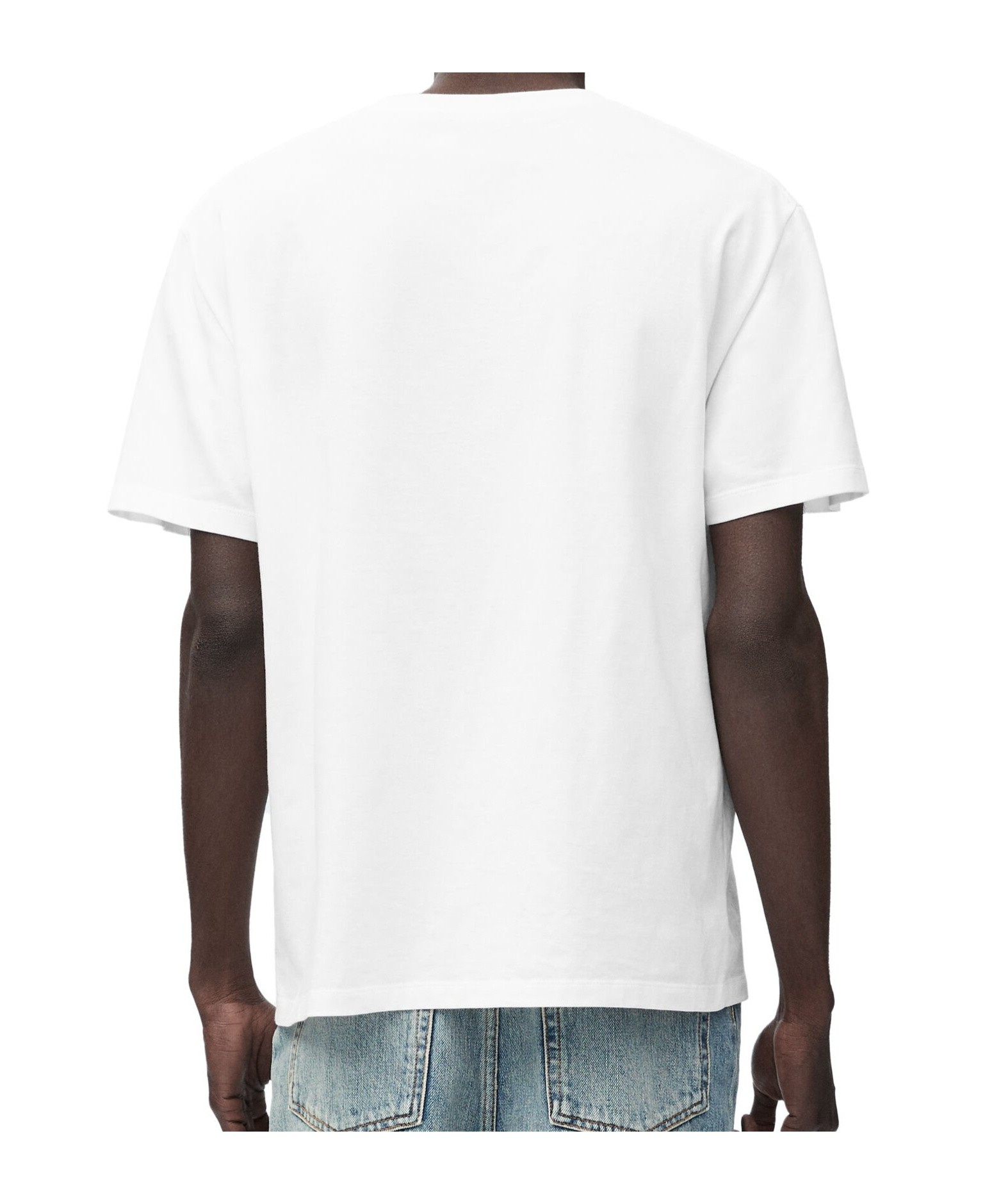 Loewe Anagram Debossed Crewneck Short Sleeve Cotton T-shirt In White