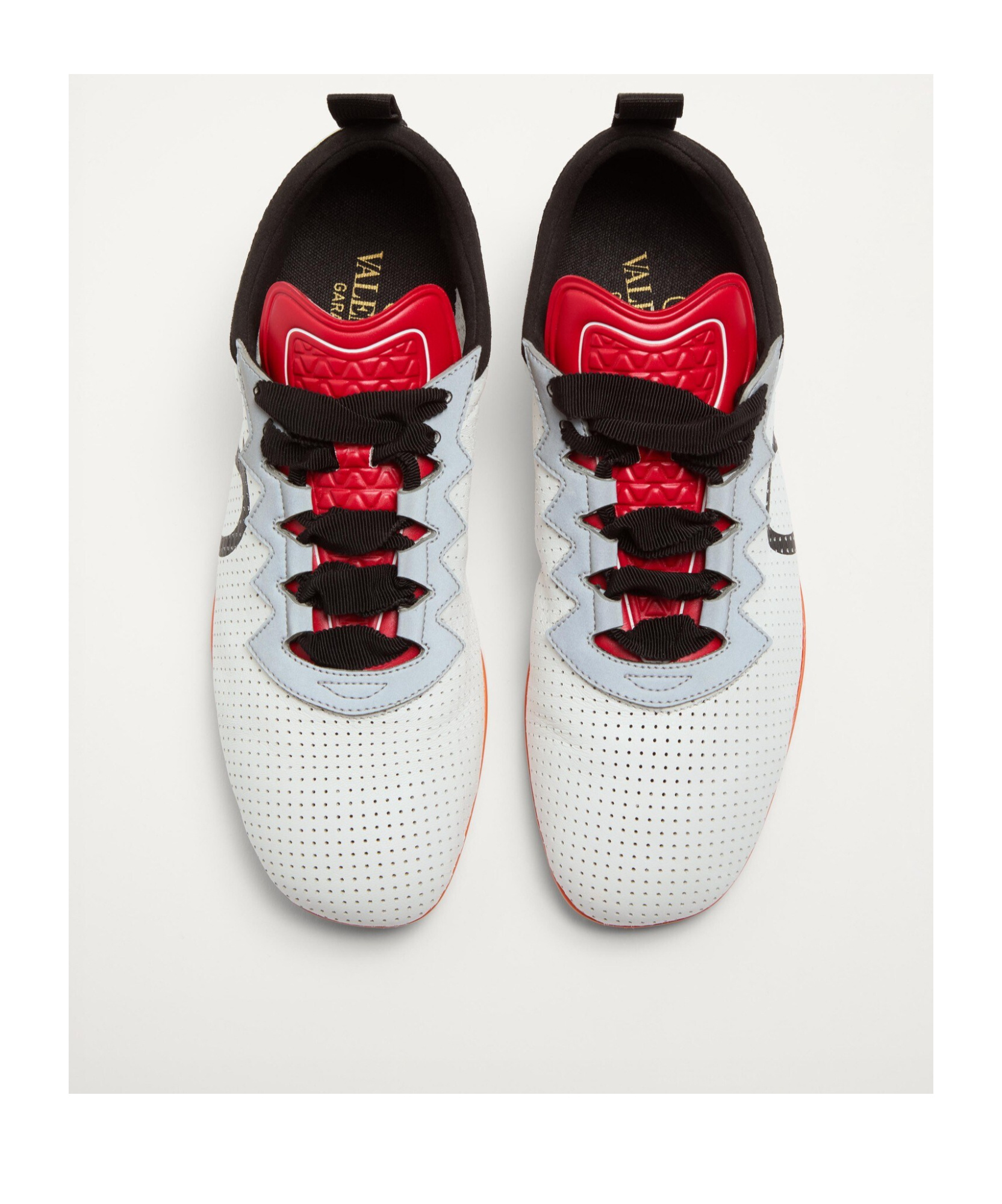 Valentino Chromathon Low-top Sneakers In Perforated Leather In White