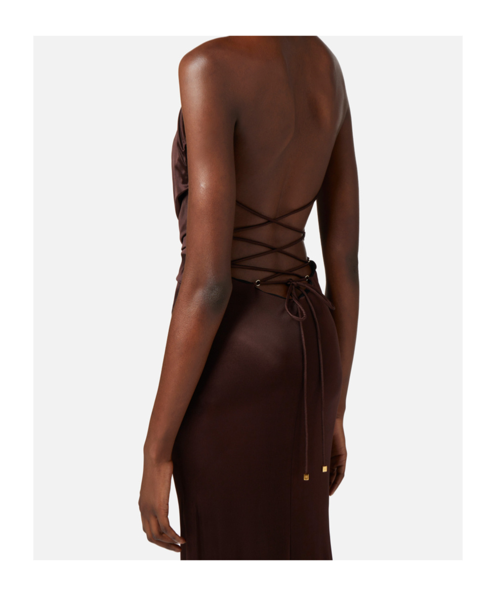 Elisabetta Franchi Open-back Jersey Maxi Dress In Black