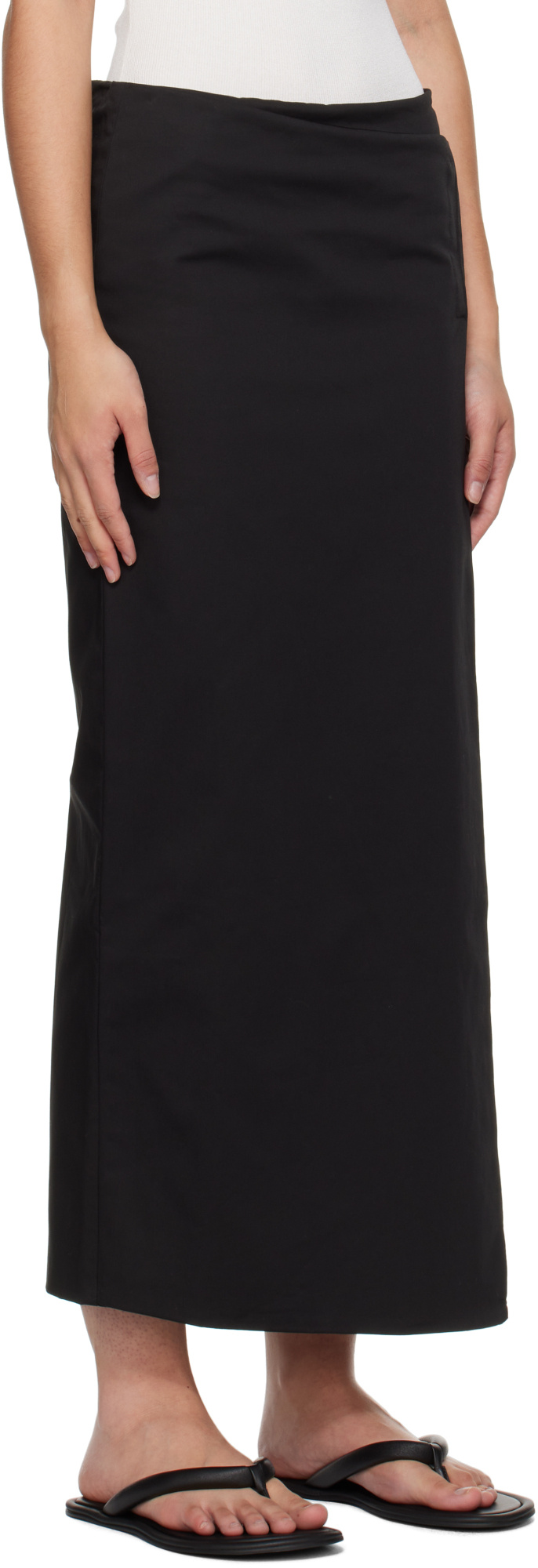 St Agni Stretch Organic Cotton-blend Twill Midi Skirt