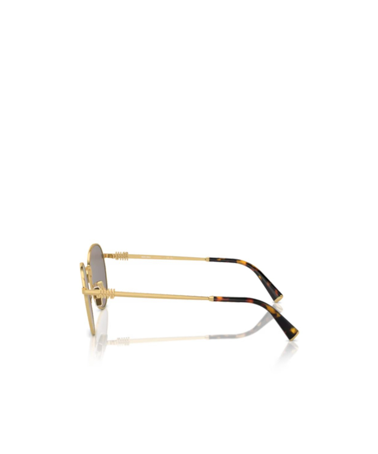 Miu Miu Logo Metal Round Sunglasses In Nude