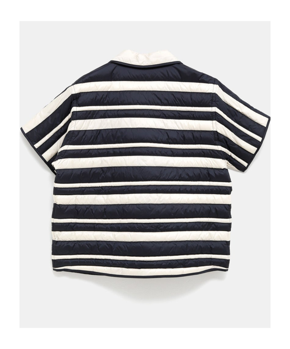 Moncler Short-sleeved Quilted Shirt In Blue