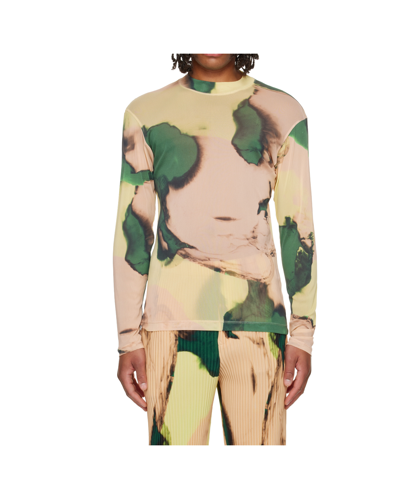 Issey Miyake Multicolor Agate Sheer T-shirt In Gray