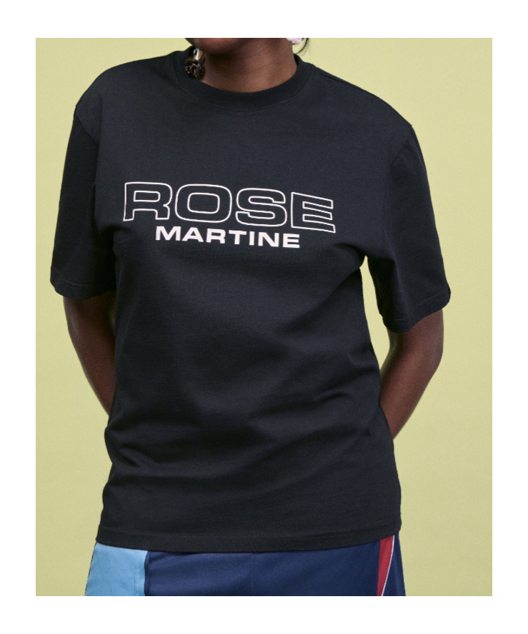Martine Rose Black Short-sleeve T-shirt With Bold Front Print In Black