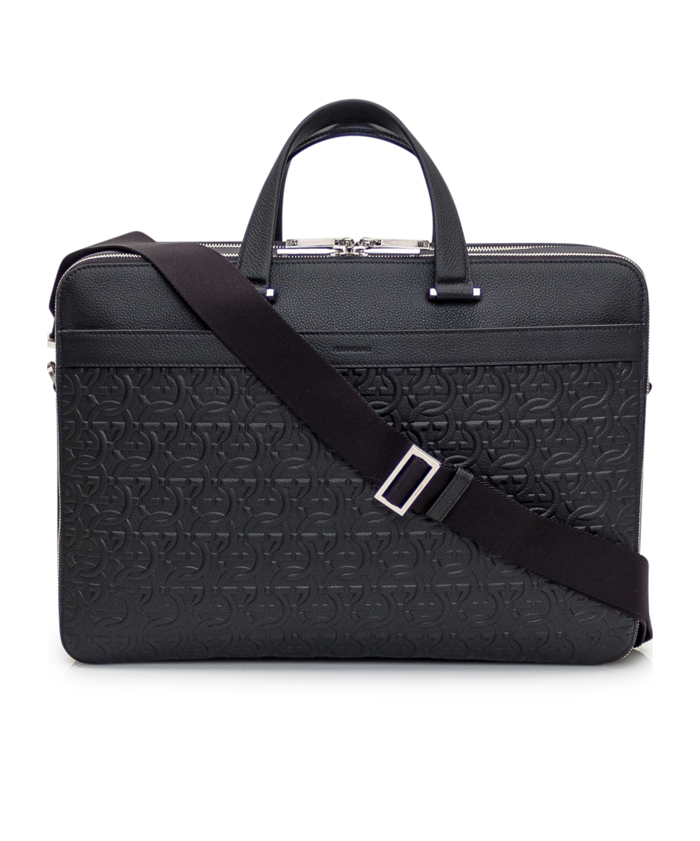 FERRAGAMO SALVATORE FERRAGAMO GANCINI EMBOSSED BRIEFCASE