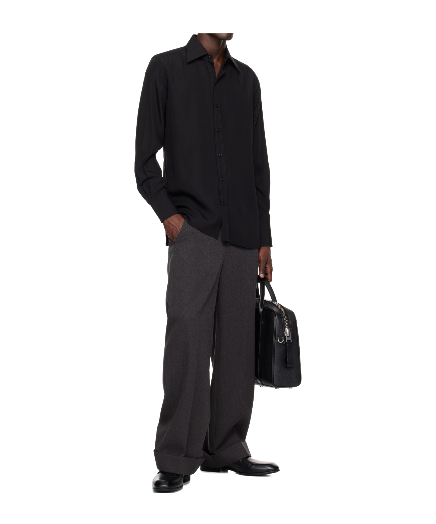 Tom Ford Lightweight Lyocell Slim-fit Shirt In Black