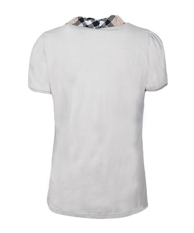 Burberry Pull-down Short-sleeved Polo Shirt In White