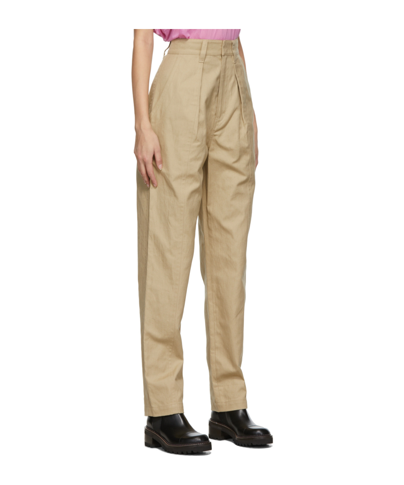 Isabel Marant Étoile Logo High-rise Casual Pants In Nude