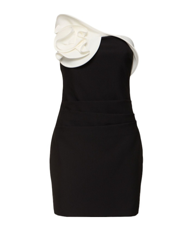 Roland Mouret Strapless Draped Mini Dress