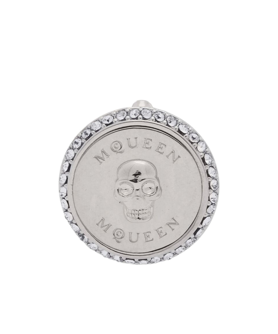 Alexander Mcqueen Coin Decorative Earrings In White