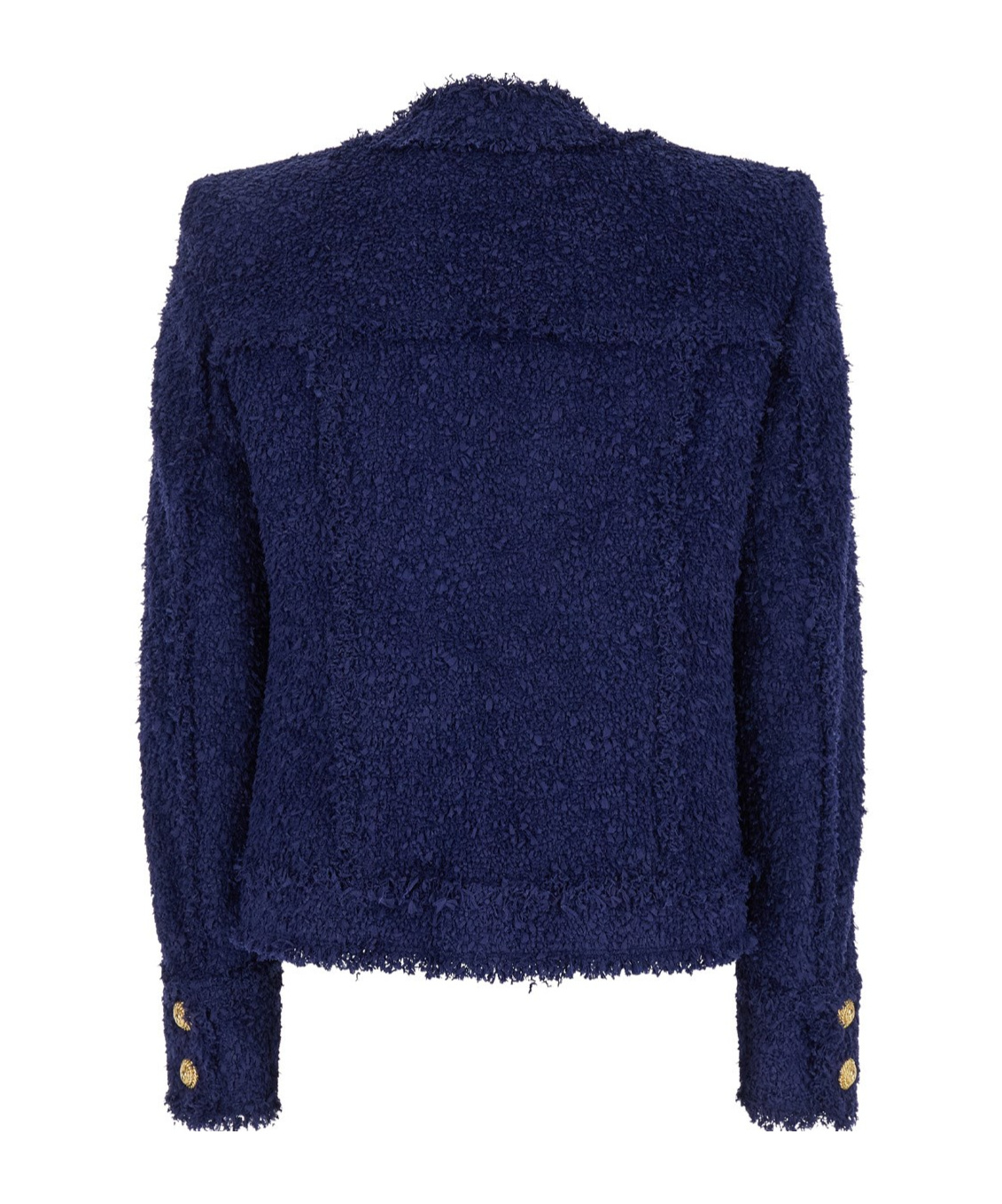 Shop Balmain Cropped Tweed Jacket In Black