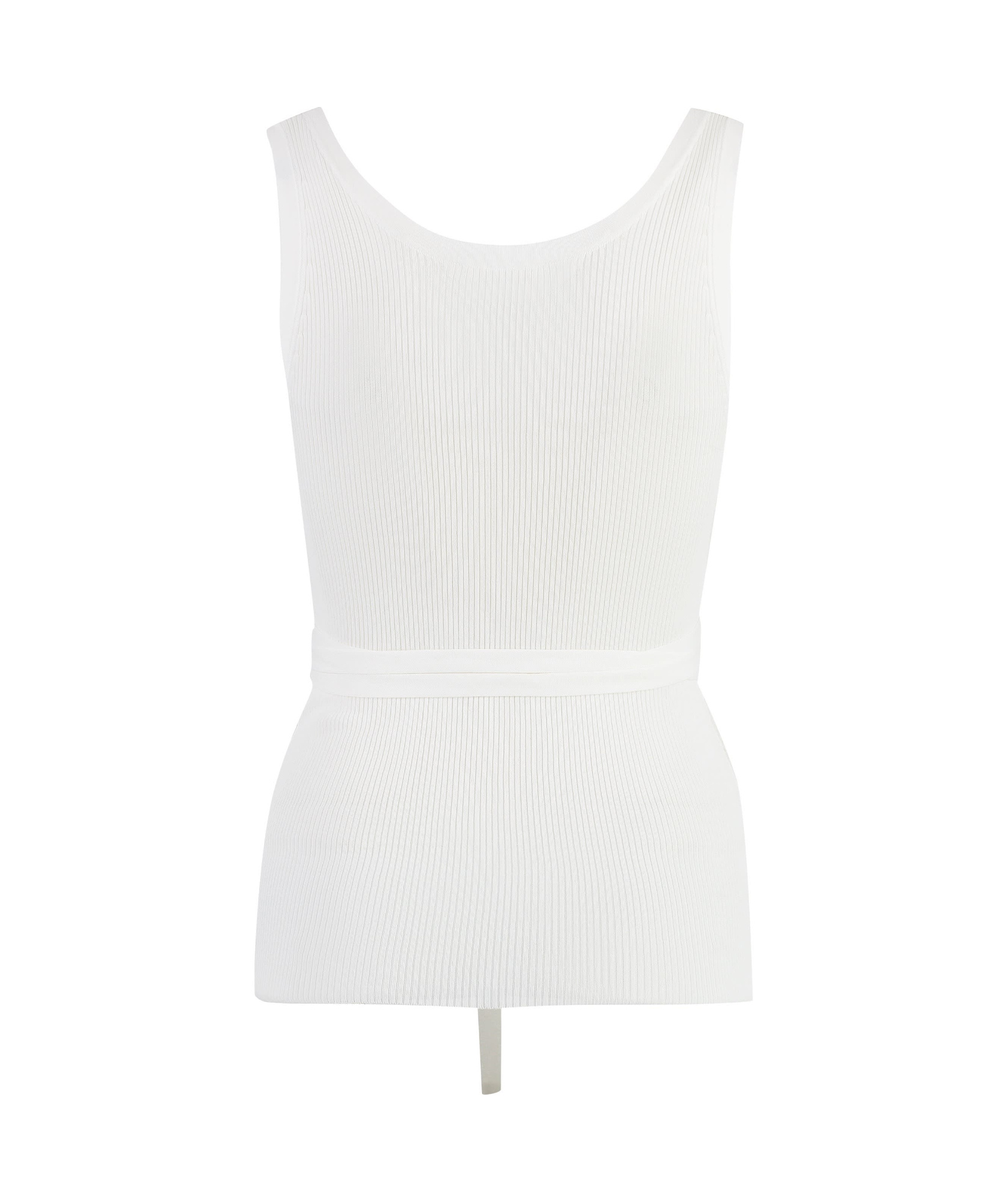 P.a.r.o.s.h Parosh Knitted Crop Top Ribbed Tank Top In White