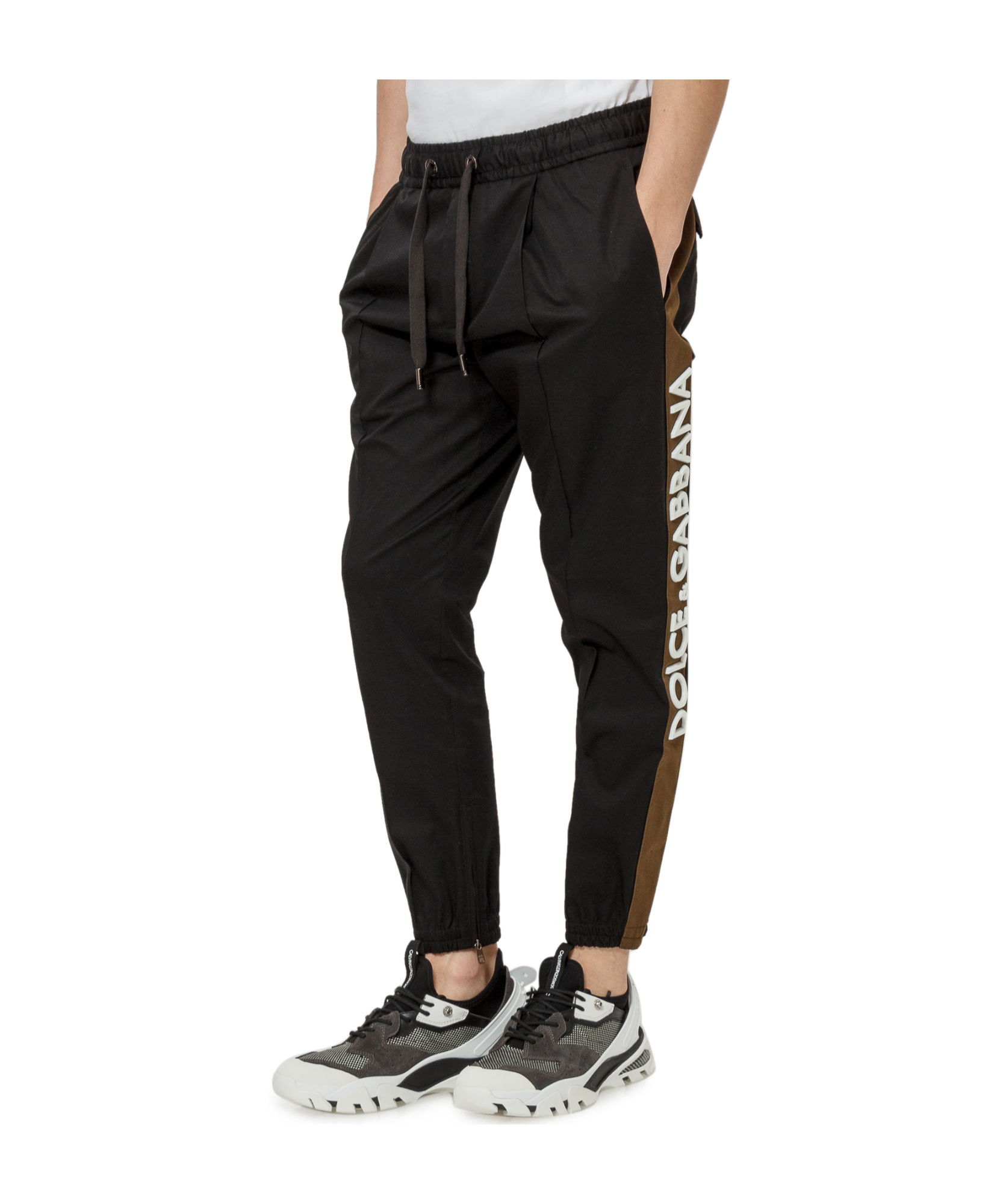 Dolce & Gabbana Elastic Waist Track Pants In Black