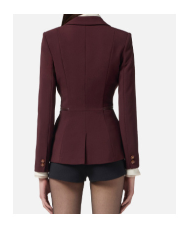 Elisabetta Franchi Zipper Jacket In Burgundy