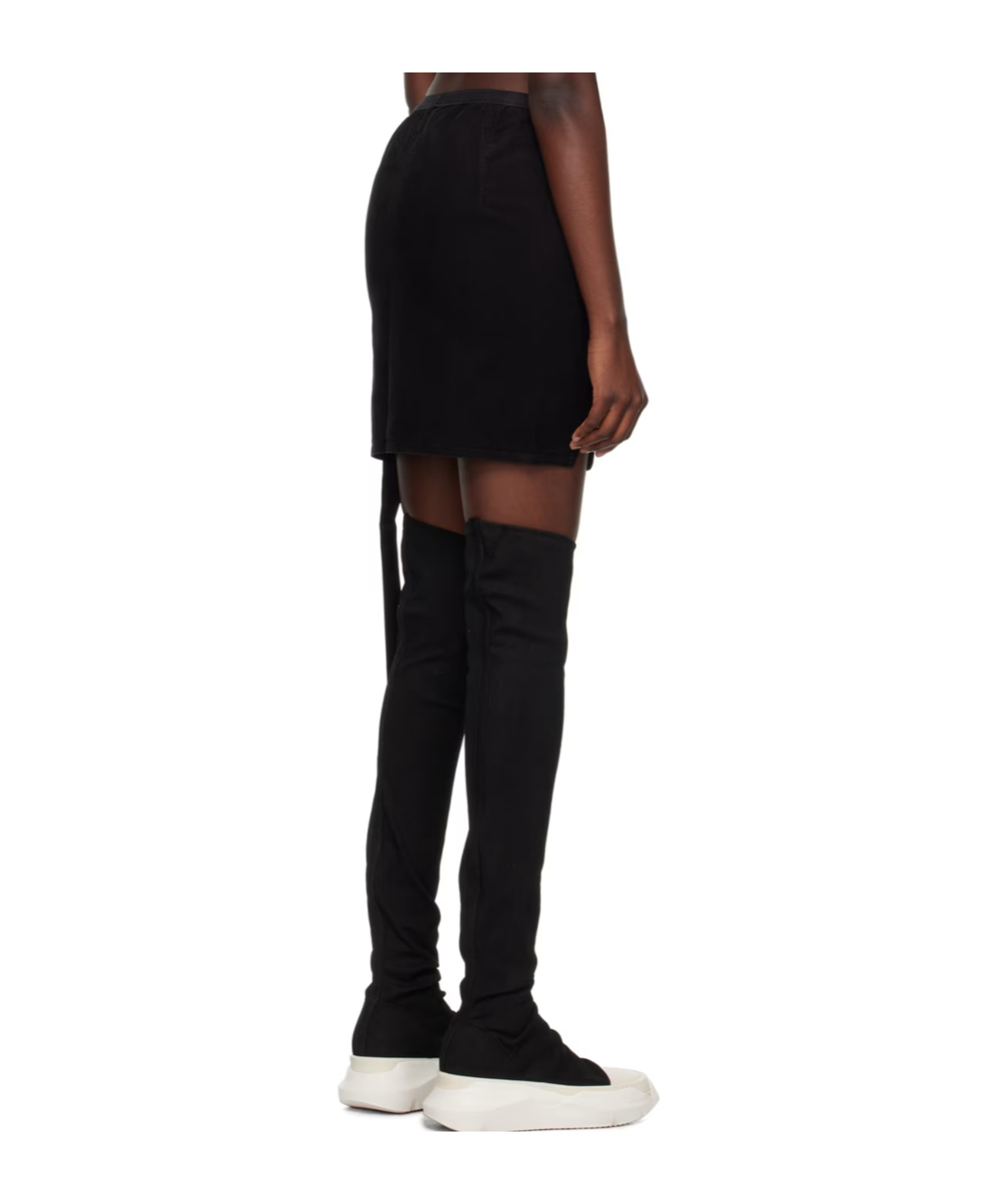 Rick Owens Drkshdw Mid-rise Organic-cotton Skirt In Black