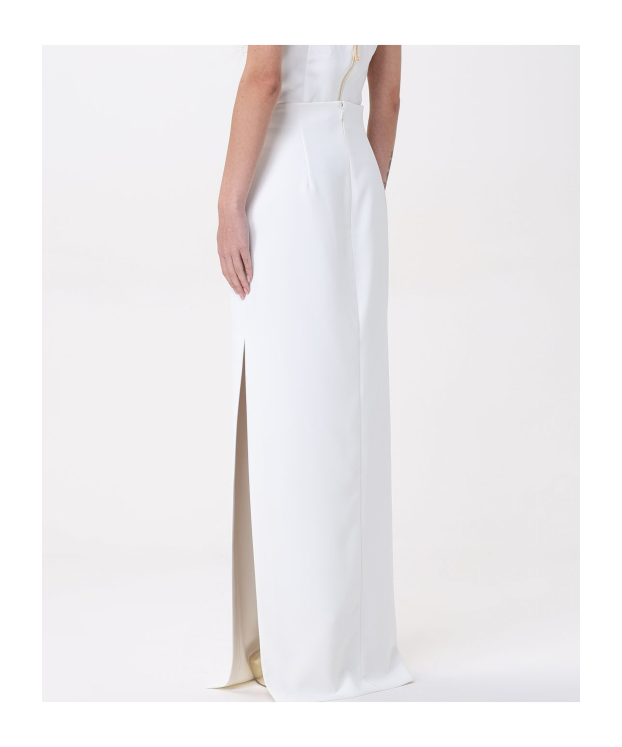 Elisabetta Franchi Bow-detail Maxi Skirt In White