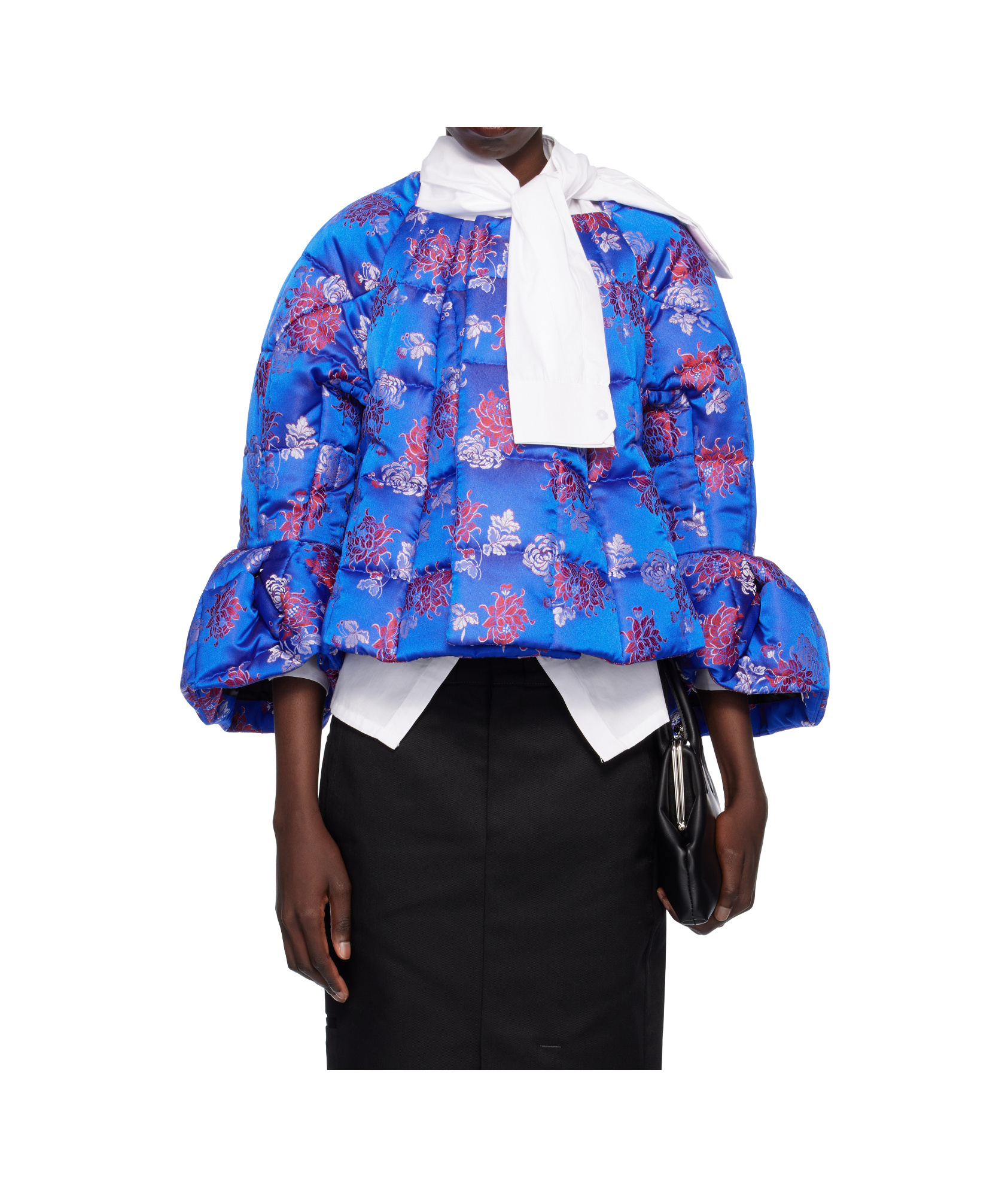 Comme Des Garçons Navy Jacquard Quilted Jacket